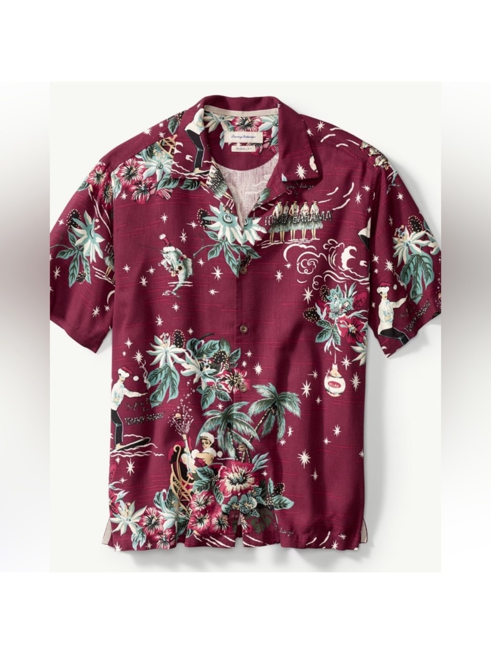 Tommy Bahama Silk Holiday Camp Shirt XL